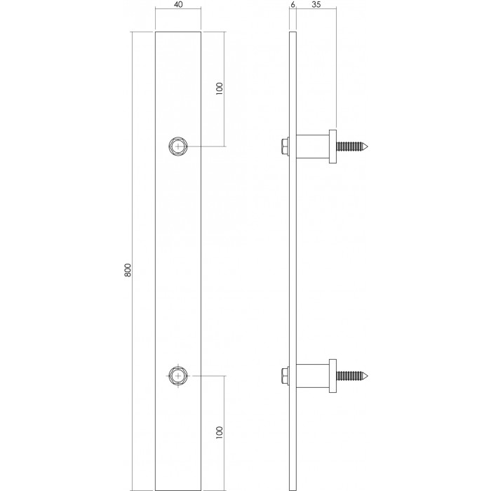 Intersteel Türgriff 800 x 40 mm mattschwarz main product photo