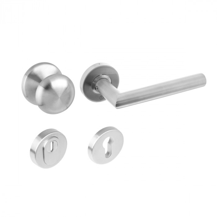 Intersteel Haustürset Sicherheitsbeschläge SKG*** rund Edelstahl gebürstet main product photo