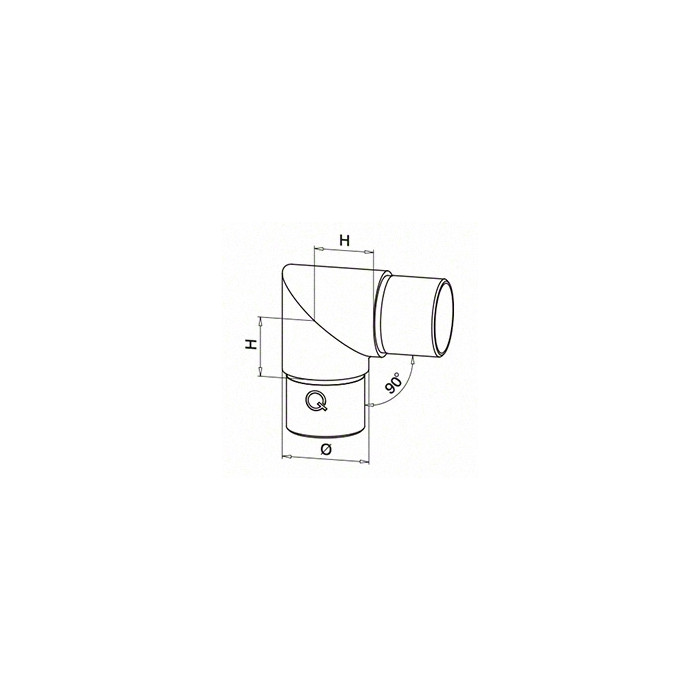 Rohrverbinder für Rohr 42,4 x 2,0 mm massiv Edelstahl anthrazitgrau Modell 0301 main product photo