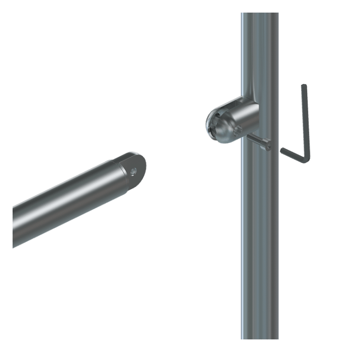 Rohrkupplung für Rohr 42,4 x 2,0 mm verstellbar Edelstahl matt geschliffen Modell 0507 main product photo