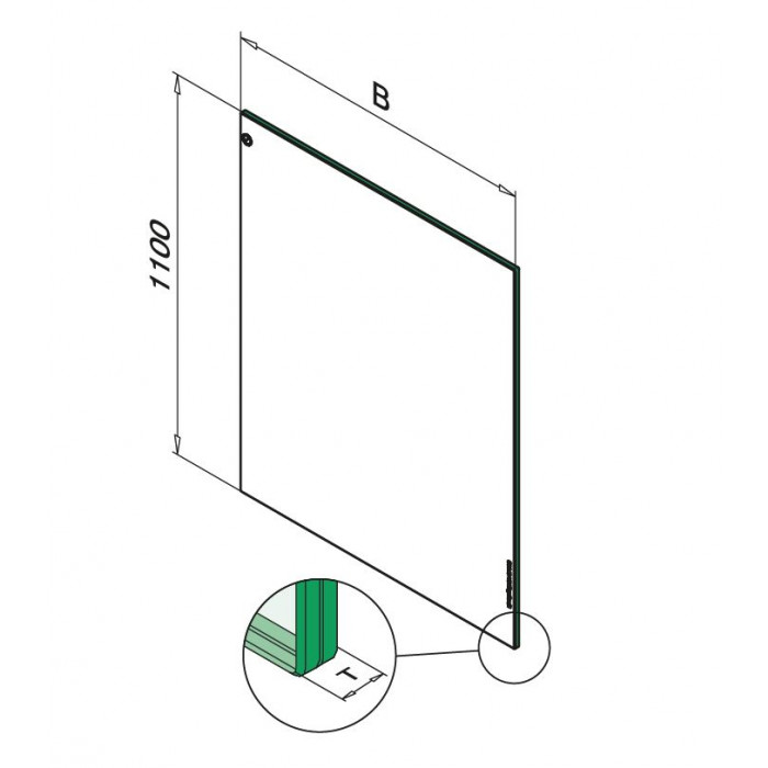 Gehärtetes/Verbundglas 1100 x 1000 x 16,76 mm (8-0,76-8), Modell 11 main product photo