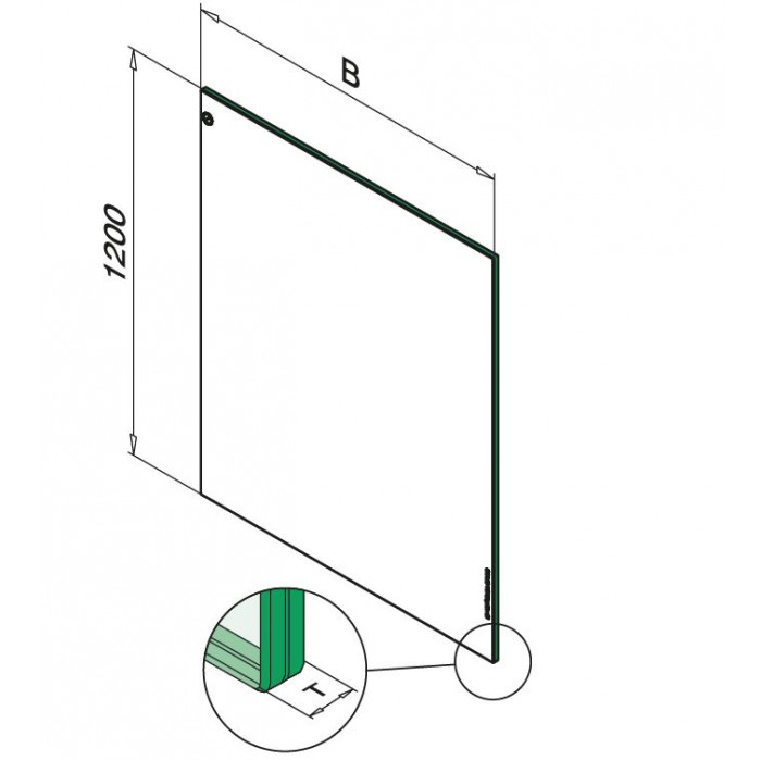 Verbundglas/gehärtetes Glas 1200 x 700 x 16,76 mm (8-0,76-8), Modell 12 main product photo