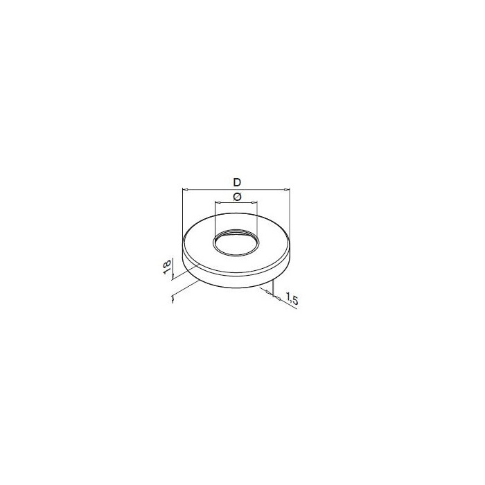 Niedriger Deckel für Schweißflansch 42,4 mm, 18 x 105 mm, Modell 0512, Edelstahl main product photo