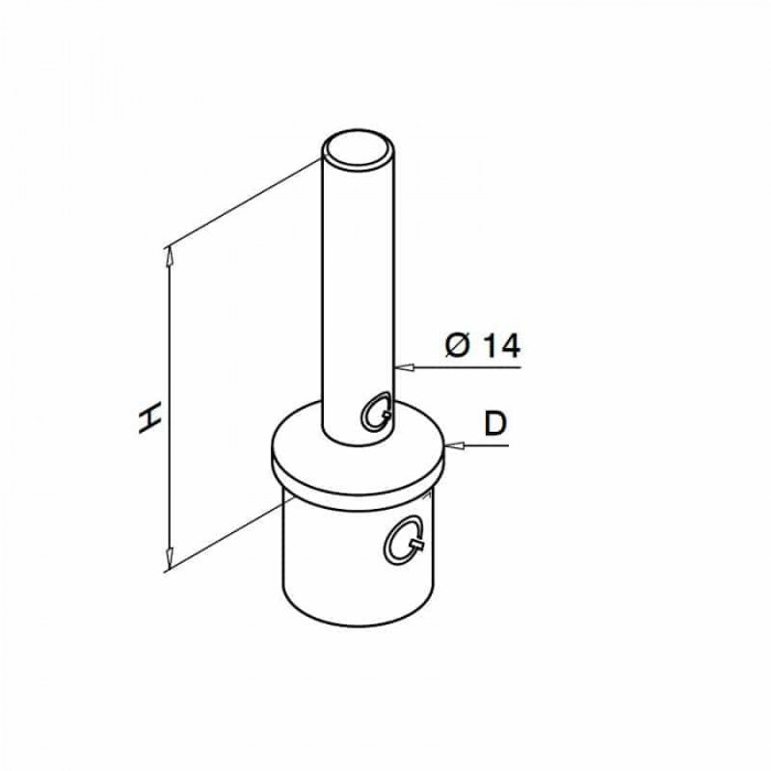 Handlaufhalter geschweißt Modell 42,4 x 2,0 mm Edelstahl matt geschliffen Modell 0695 main product photo