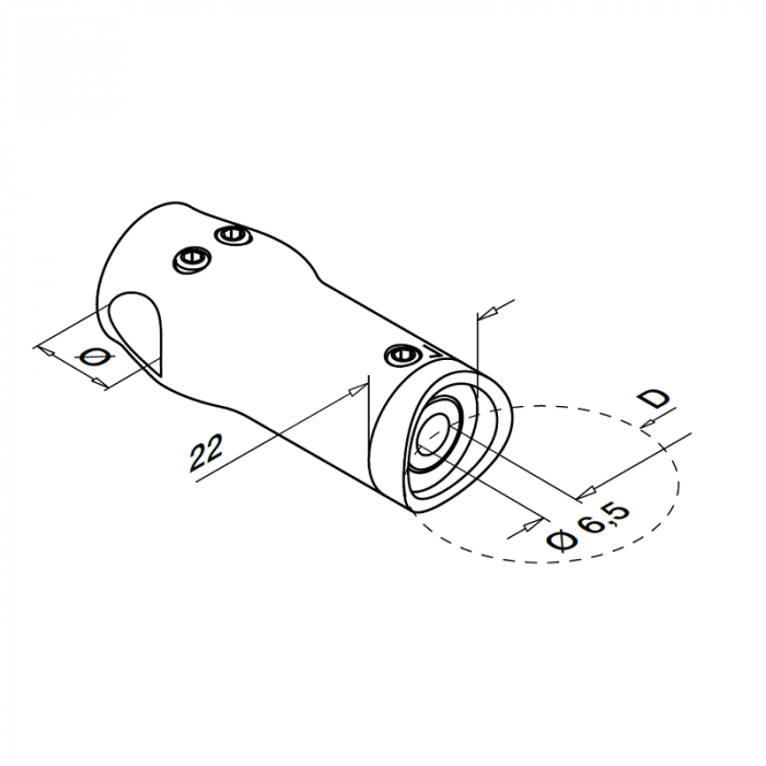 Querstabhalter Innenecke, Stab 12 mm, Modell 0834, Edelstahl main product photo