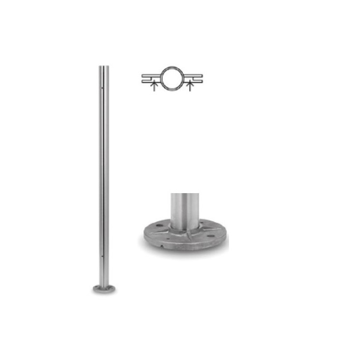 Baluster mit Gewindelöchern 42,4 x 2,0 mm 989 mm Edelstahl matt geschliffen Modell 0962 main product photo
