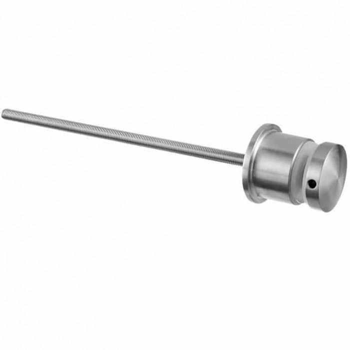 Glasadapter für französischen Balkon 50 mm flach Länge 38 mm Edelstahl matt poliert Modell 0748 main product photo