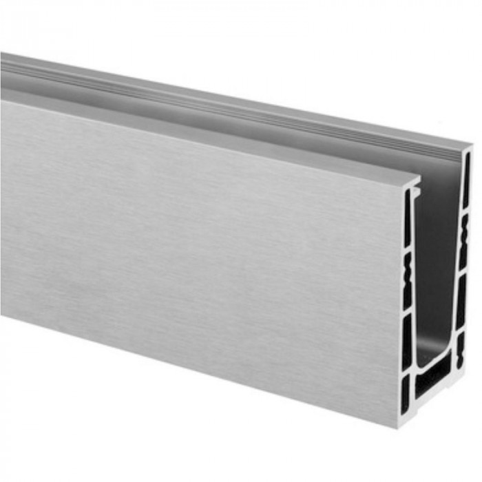 Bodenprofil Easy Glass Up Aufsatzmontage 5000 mm Modell 6610 Aluminium unbearbeitet main product photo