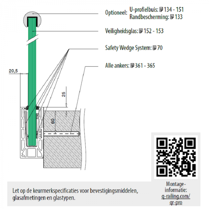 Eckmontage Easy Glass Pro seitliche Montage in der Ecke Modell 8131 Aluminium (eloxiert) main product photo