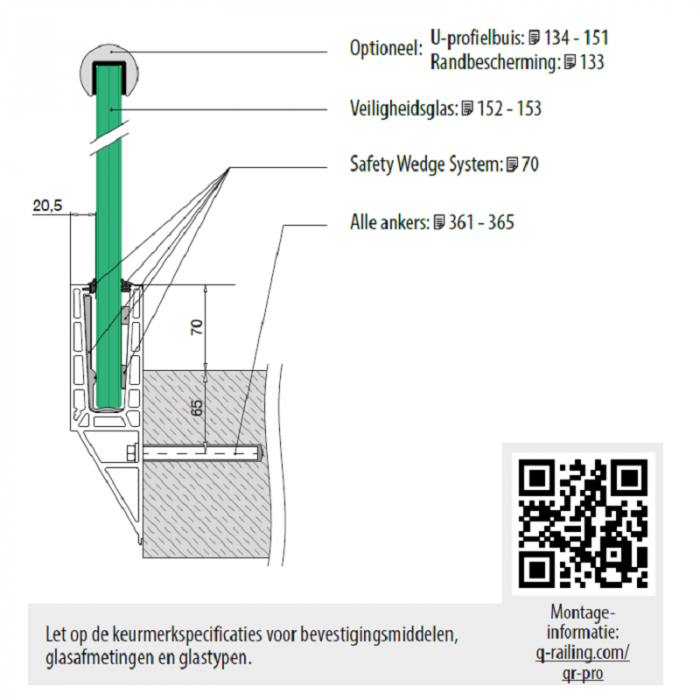 Eckmontage Easy Glass Pro Seitenmontage Innenecke Modell 8141 Aluminium (eloxiert) main product photo