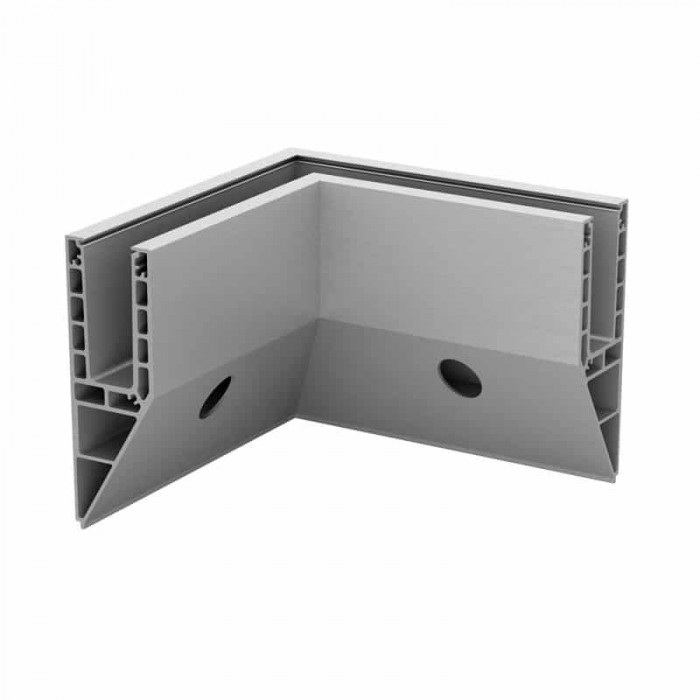 Eckmontage Easy Glass Smart Innenecke, seitliche Montage, Modell 8241, Aluminium (eloxiert) main product photo