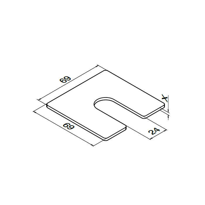 Füllungsplatte Easy Glass Prime, Dicke 2,0 mm, Modell 8416, Aluminium (unbehandelt) main product photo