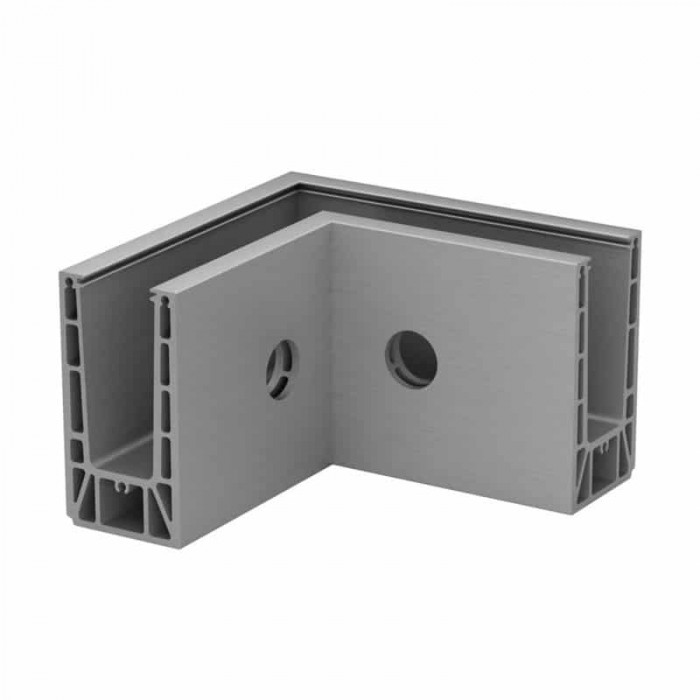 Eckmontage Easy Glass Prime, seitliche Montage, Modell 8431, Aluminium (roh) main product photo
