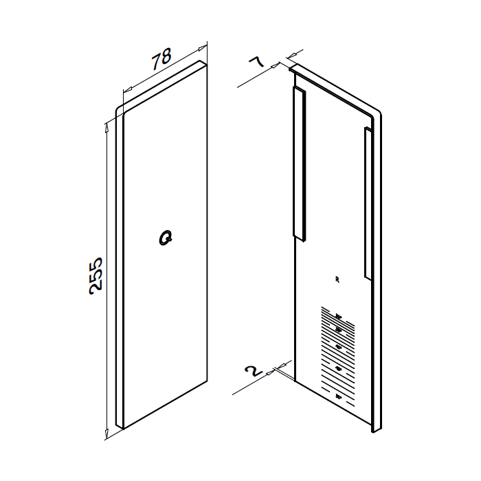Endkappe für Treppenhausmontage rechts Easy Glass Prime 255 x 78 mm Modell 8433 Aluminium (eloxiert) main product photo