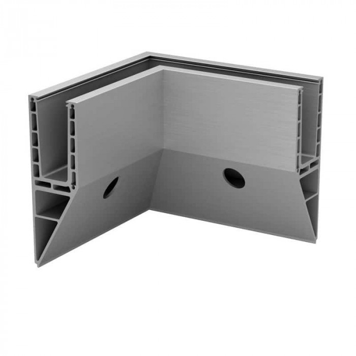 Eckmontage Easy Glass Prime Y, seitliche Montage, Modell 8441, Aluminium (eloxiert) main product photo