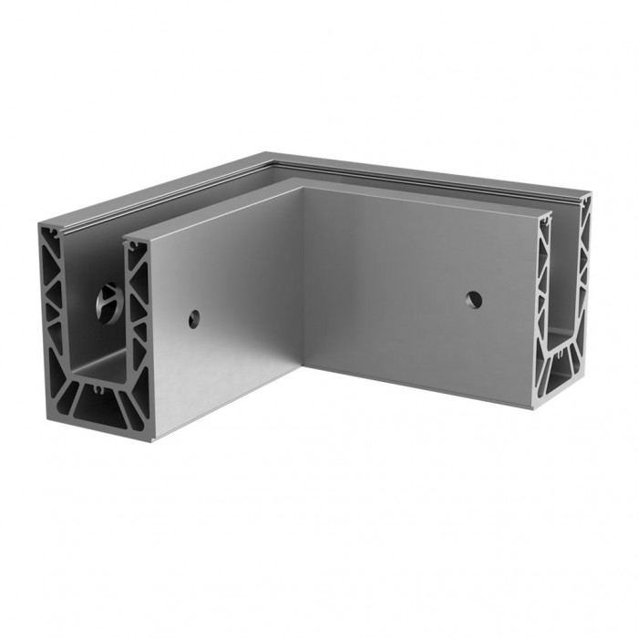 Eckmontage Easy Glass Starke Seitenmontage Außenecke Modell 8631 Aluminium (roh) main product photo