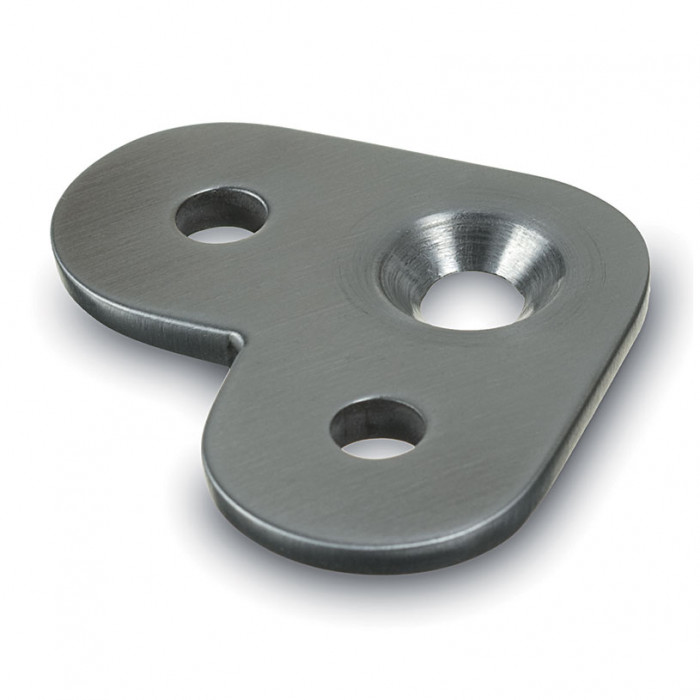 Schienenhalter 90° flach Edelstahl matt poliert Modell 1802 main product photo