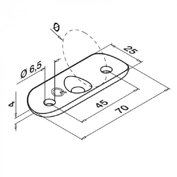 Schienenhalter 33,7 mm Edelstahl matt poliert Modell 1810 main product photo