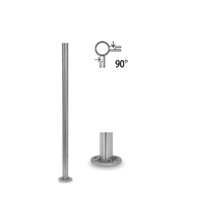Baluster mit Gewindelöchern 90° 42,4 x 2,0 mm 970 mm Edelstahl matt geschliffen Modell 0934 main product photo
