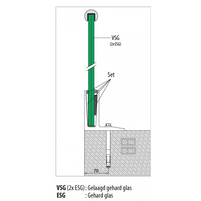 Sicherheitsanker, Typ Q SZ-S 12/30, 12 mm, M8, QS-563, Modell 4712, Stahl main product photo