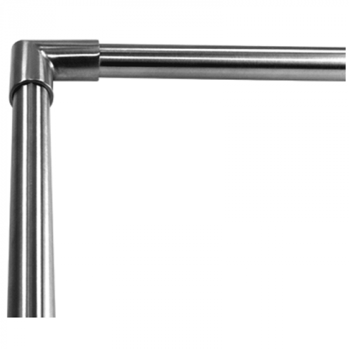 Eckverbinder rechtwinklig 90 Grad für Rohr 12 mm fest Edelstahl matt geschliffen main product photo