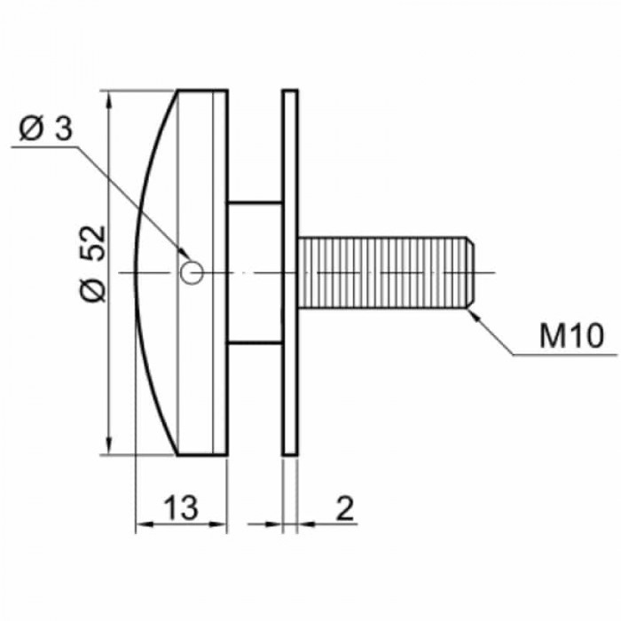 Glasadapter bol Ø 52 mm RVS-304 mat geslepen Edelstahl-304 main product photo