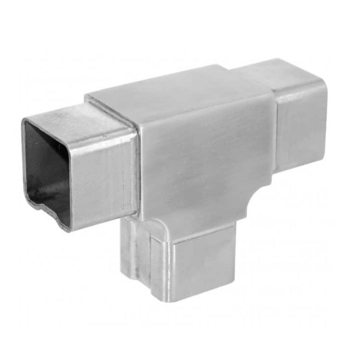 Rohrverbinder für Rohr 40 x 40 x 2,0 mm fest Edelstahl matt geschliffen Modell 0301 main product photo