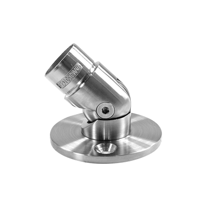 Scharnierverbinder mit Wandflansch für Rohr 33,7 mm verstellbar Edelstahl matt poliert main product photo