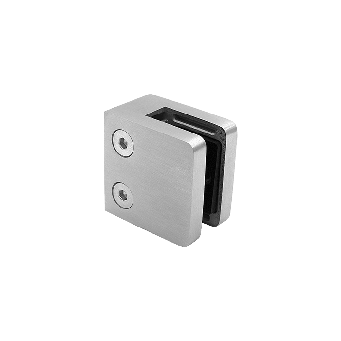 Glasklemme flach Edelstahl matt geschliffen main product photo