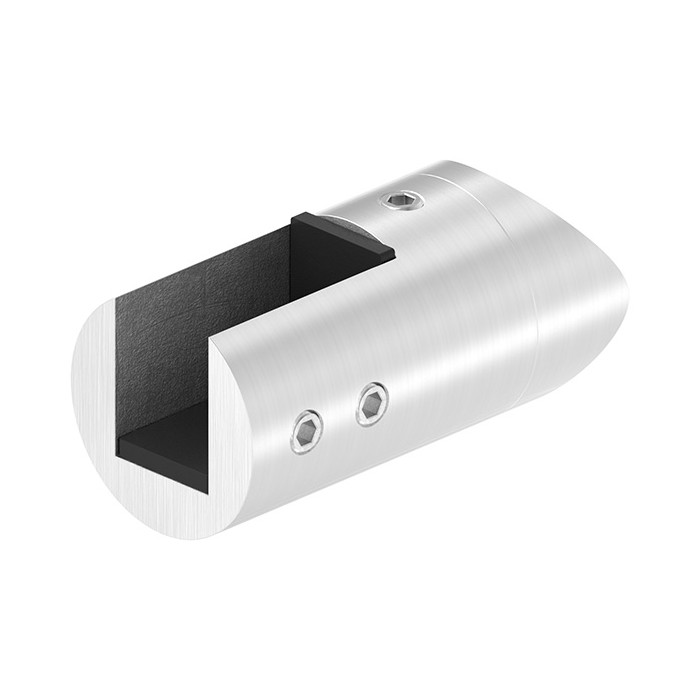 Glasklem buis Ø 33,7 mm RVS-304 mat geslepen model 6030 links main product photo