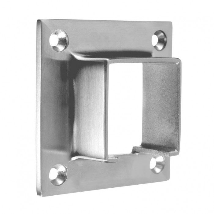 Wandflansch für U-Profilrohr 40 x 40 mm fest Edelstahl Edelstahl matt geschliffen Modell 6545 main product photo