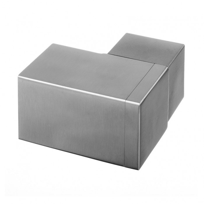 Wandflansch 90 Grad für U-Profilrohr 40 x 40 mm fest Edelstahl matt geschliffen Modell 6508 main product photo