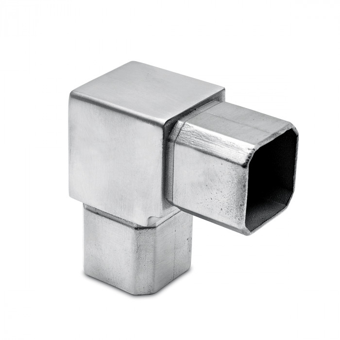 Vierkantrohrverbinder Winkel 90° Krystle für Rohr 35 x 35 mm Edelstahl matt geschliffen main product photo