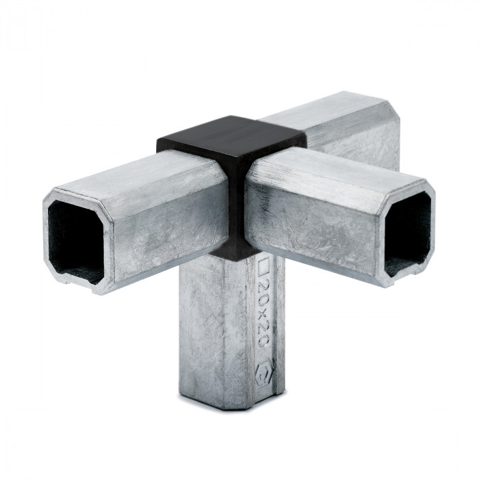 Vierkantrohr-Verbinder T-Stück mit 1 Abzw. Allson Schwarz Design main product photo
