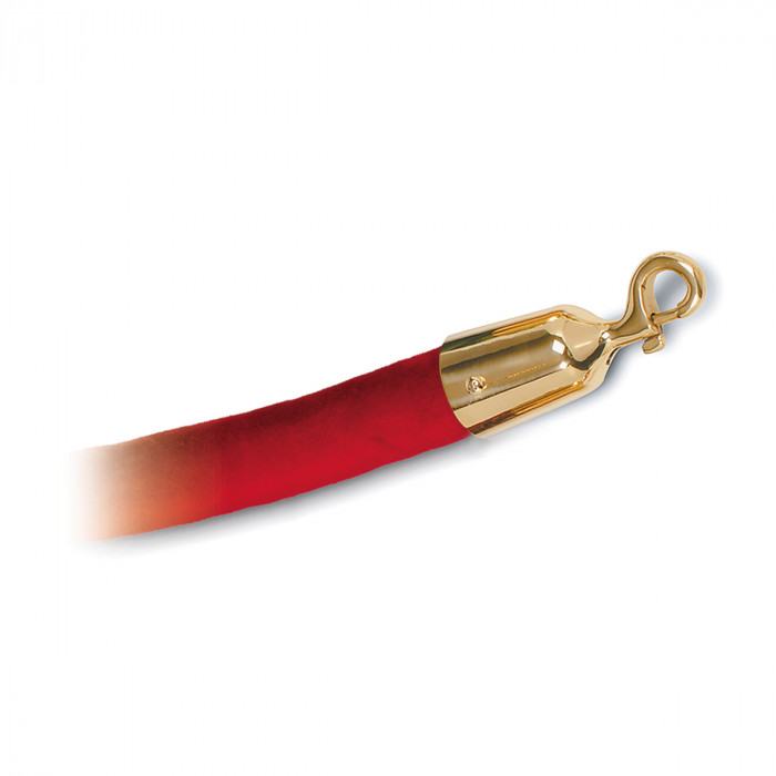 Seil mit Samtüberzug und Haken Elsebeth rot Messing Design main product photo