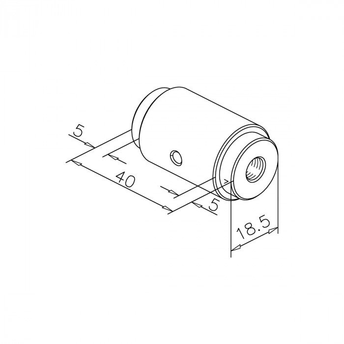 Innenkern mit M8 Gewinde für Rohr zum Einkleben Wicky 25,4 mm (1") main product photo