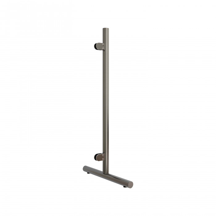 Mobiler Hygieneschutzpfosten Keyana Chrom Design Material Zamak Endpfosten links main product photo