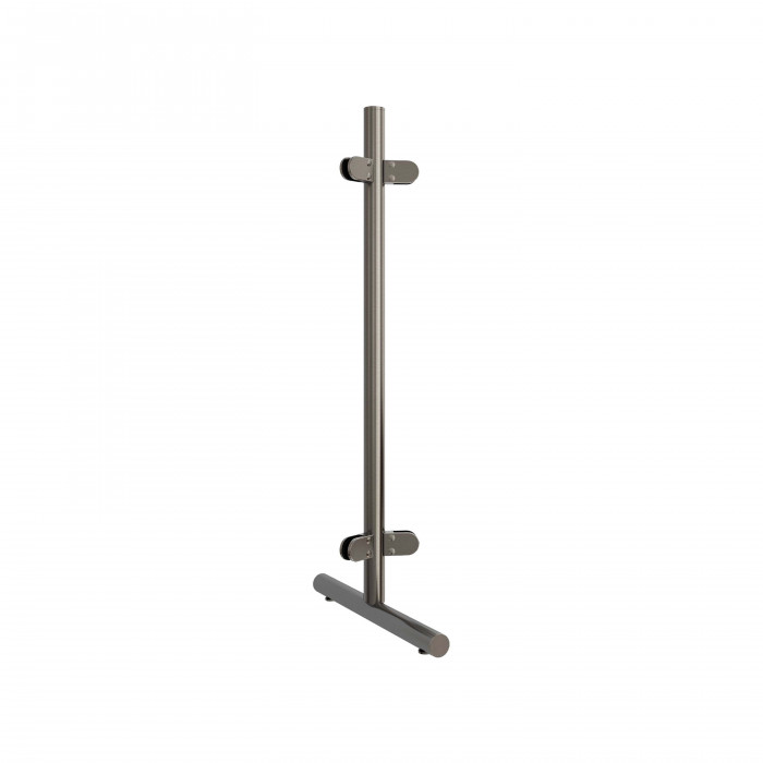 Mobiler Hygieneschutzpfosten Keyana Schwarz Design Eckpfosten 45° main product photo