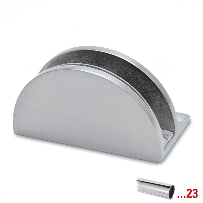 Glasplattenträger Grete 6 - 8 mm Chrom Design Material Zamak main product photo