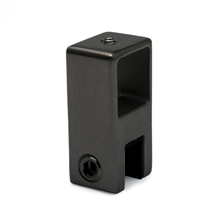 Glashalter offen für Vierkantrohr 20 x 20 mm Marjetta Schwarz Design main product photo