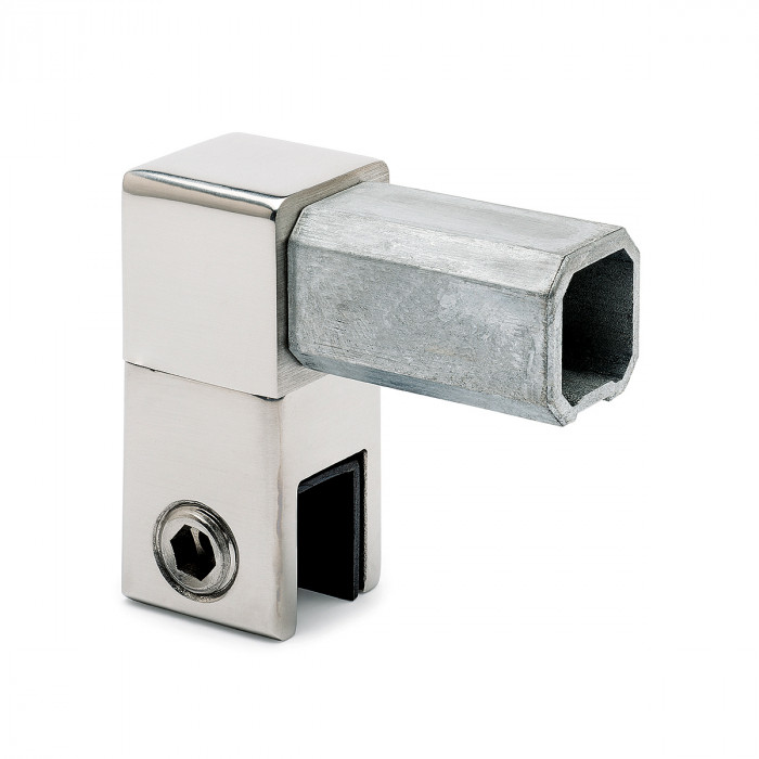 Glashalter geschlossen für Vierkantrohr 20 x 20 mm Noeki Chrom Design Material Edelstahl main product photo