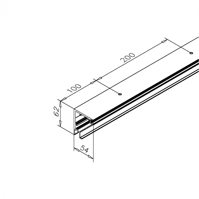 Laufschiene Festglas Alfrida silber matt eloxiert auf Maß gesägt main product photo