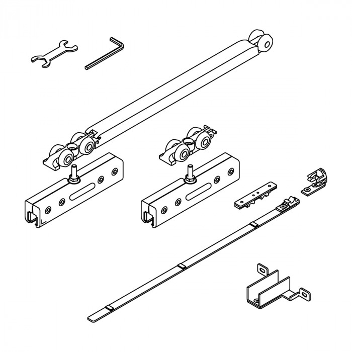 Laufwagen mit Dämpfer, Bodenführung und Stopper Poula main product photo