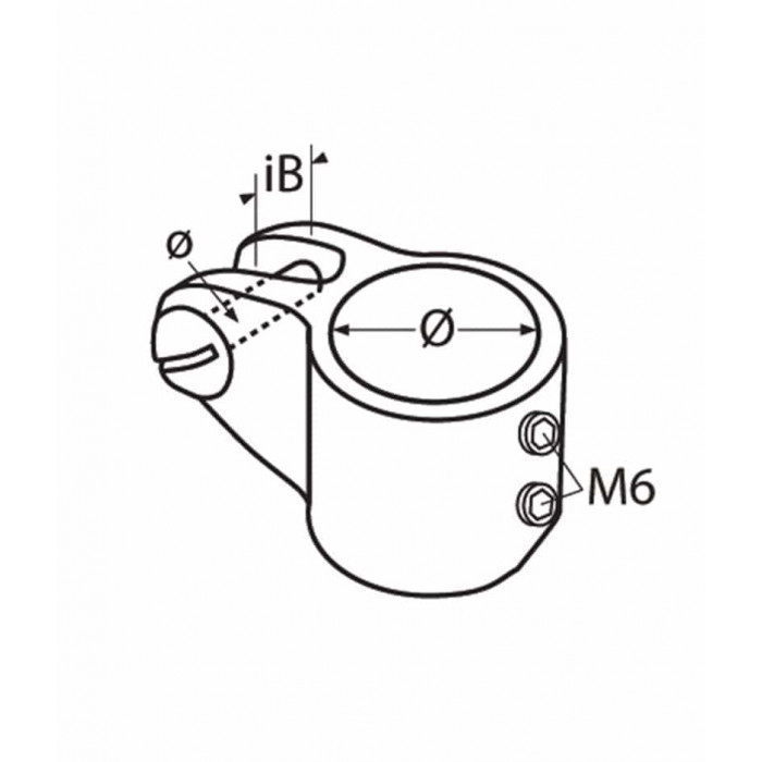 Rohrmittelstück mit 2 Schrauben verstärkt für Rohr 30 mm Edelstahl-316 (A4) main product photo