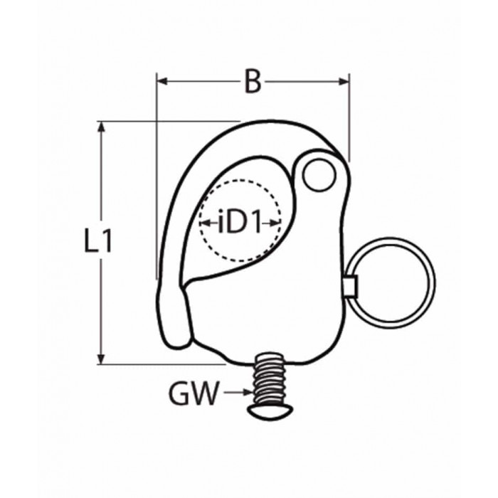 Schnappschäkel mit Schraube M10 Edelstahl-316 (A4) main product photo