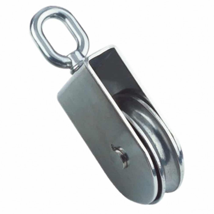 Seil-Block mit Wirbelauge flach für Seil 12 mm Rolle 75 mm Edelstahl-304 (A2) / MS main product photo