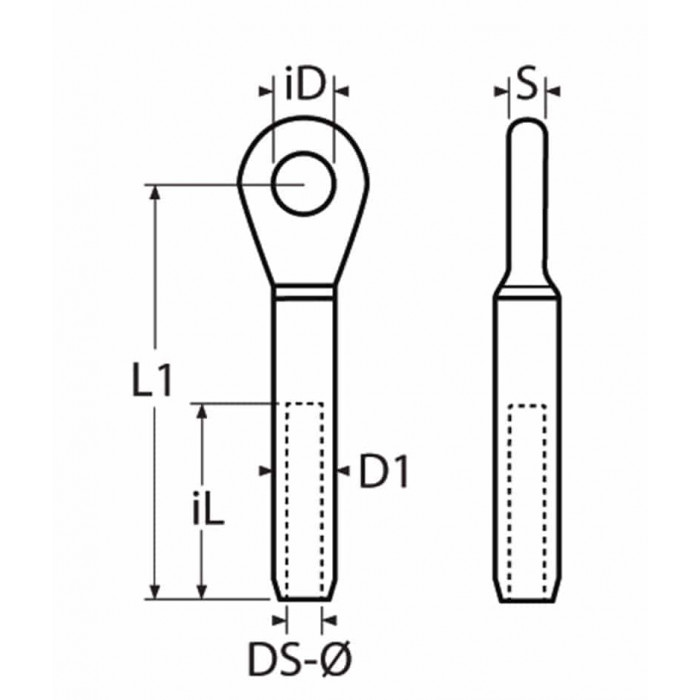 Mini-Augterminal 2,5 mm Edelstahl-316 (A4) main product photo