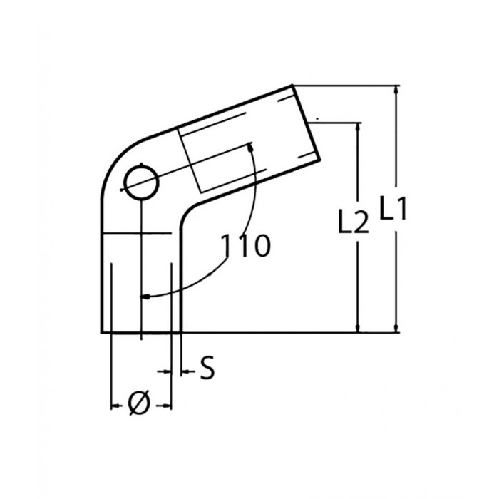 Relingverbinder 110° für Rohr 25 mm Edelstahl-316 (A4) main product photo