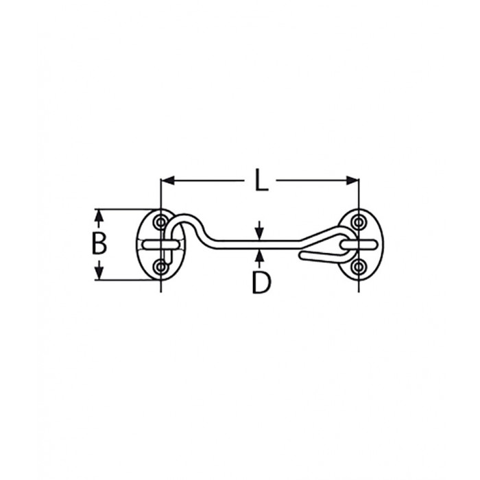 Kabinenhaken 71 x 33 mm Edelstahl-316 (A4) main product photo