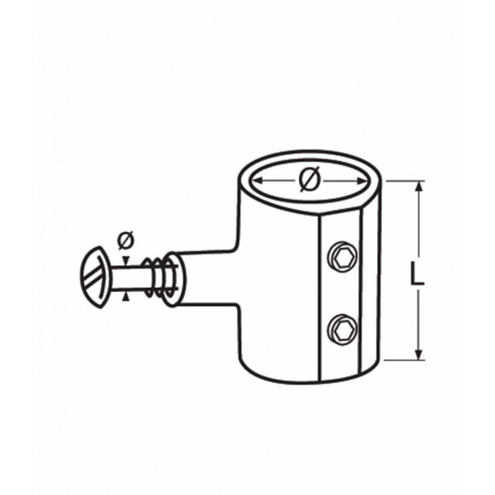 Rohrmittelstück mit Seitenbefestigung für Rohr 25 mm Edelstahl-316 (A4) main product photo